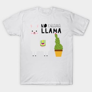 No Drama Llama Cute Succulents Cactus T-Shirt